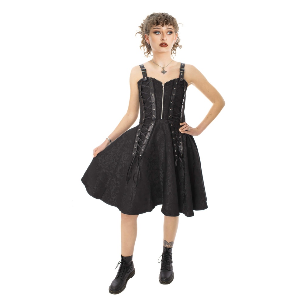 Poizen Industries - Ravens Rose Kurzes Kleid - Schwarz